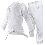 adidas Adistart - Uniforme da Karate, Unisex, 7 oz, Arti Marziali, Adistart Karate Uniform 7oz Arti Marziali Student Gi, K201, Bianco, 160 cm