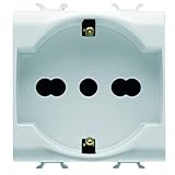 GEWISS - GW10204DY GW10204DY Serie Chorus - Presa Standard Italiano/Tedesco 250V AC, 2P+T 16A Bivalente, 2 Moduli, Bianco, 1 pezzo