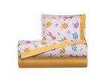 Smart Deco Home Completo lenzuoline lenzuolini set lenzuola stampa fantasia 100% cotone made in italy per lettino lettino con sbarre bimbo bimba bimbi neonato bebe LETTINO ZOO GIALLO