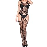 MIZSPISE Body a Rete Da Donna Sexy Lingerie Aperta Tuta Elastica Collant Scavato Indumenti Da Notte Con Apertura Sul Cavallo Intimo Tedyy Negligee 7 Stili (Forma E, Taglia unica)