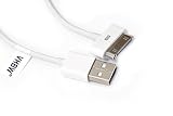 vhbw Cavo dati USB (da tipo A a lettore MP3) compatibile con Apple iPhone 4GB, 8GB, 4S lettore MP3 - bianco
