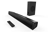 Soundbar Creative Stage V2 2.1 160W con subwoofer, Clear Dialog e Surround di Sound Blaster, Bluetooth 5.0, TV ARC, ingresso ottico e audio USB, con montaggio a parete, bassi e alti regolabili, per TV