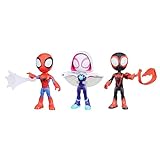 Hasbro Marvel Spidey e i Suoi Fantastici Amici, confezione da 3 action figure, action figure in scala da 10 cm, contiene 3 action figure e 3 accessori, dai 3 anni in su, Esclusiva Amazon