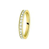 Morellato Anello da donna, Collezione Love Rings, in acciaio, PVD oro giallo e cristalli - SNA39