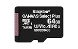 Kingston Canvas Select Plus SDCS2/64GB Scheda microSD Classe 10 con Adattatore SD Incluso, 64 GB