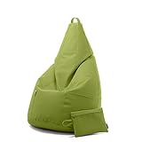 Avalon - Pouf Poltrona Sacco in Similpelle Pera, Puffo per Sedersi Ergonomico, Pouf a Sacco Impermeabile, Comoda Poltrona a Sacco Moderna, OMAGGIO Pochette, Made in Italy(70x130cm-Verde mela)