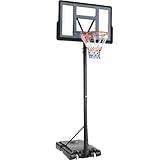 Canestro Basket Esterno 135-305cm - Professionale Regolabile Altezza Canestro da Basket da Esterno ed Interno con Ruote e Supporto per Pallone, Canestro da Basket per Parco, Casa e Giardino