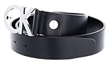 Calvin Klein CK Logo Belt 3.5 cm, Cintura, Donna, 100, Nero (Black)