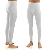 sesto senso Calzamaglia Lunga Uomo 100% Cotone Biancheria Intima Pantaloni Termici Funzionali M Bianco