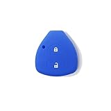 Guscio in Silicone Chiave 2 Tasti per Telecomando Toyota Yaris Corolla Auris Avensis Aygo Aqua Camry GT Hilux IQ Land Cruiser Mirai Prius RAV 4 Urban Cruiser Verso Vitz (BLU)