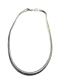 BLUSUPERSHOP collana tonda 46 48 cm spessore 2-3 mm SNAKE bagno argento indiano ottone bagnato omaggio amuleto corni