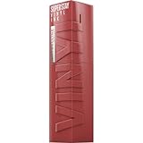 Maybelline New York Rossetto Liquido Super Stay Vinyl Ink Nude Shock, Effetto Vinilico e Labbra Brillanti Fino a 16H, Formula Vegana, 115 Peppy, 4,2 ml