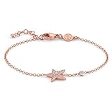 Nomination | Bracciale Donna Collezione Stella - Chiusura a Moschettone – Argento 925 e Cubic Zirconia con Pendente a Forma di Stella - Made in Italy - 16,5/18,5 cm (Oro Rosa)