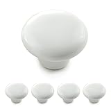 Ganzoo set di 4 pomelli per mobili in porcellana/ceramica bianca - maniglia per mobili pomello per porta maniglia per mobile pomello per mobile pomello per mobili (Bianco)(SET DI 4)