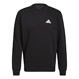 adidas Uomo Feelcozy Essentials Fleece Sweatshirt, Black/White, M