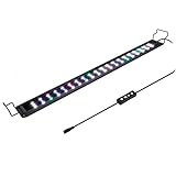 hygger Luce per Acquario,Luce LED per Acquario a Spettro Completo con Monitor LCD, 20W RGB Luce per Acquario con 10 Livelli di Luminosità, Timer Regolabile, 3 Modalità per Acquario da 60-82cm