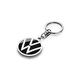 Volkswagen 000087010BQ Portachiavi con logo VW, Unisex - Adulto, nero, diametro 37 mm