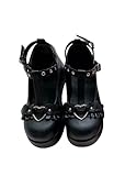 Piattaforma delle Donne Mary Janes Scarpe Sweet Toe Ankle Gothic Platform Dress Décolleté Scarpe Chunky Platform Shoes Scarpe Eleganti in Pelle Verniciata