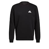 adidas Uomo Feelcozy Essentials Fleece Sweatshirt, Black/White, L