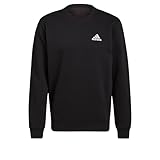 adidas Uomo Feelcozy Essentials Fleece Sweatshirt, Black/White, M