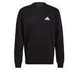 adidas Uomo Feelcozy Essentials Fleece Sweatshirt, Black/White, S
