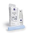 ZEISS Kit antiappannamento, trattamento antiappannamento per occhiali e occhiali, spray da 15 ml + panno (confezione doppia)