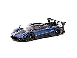 Pagani Zonda Revolucion Blu Metallizzato e Nero con Strisce Azzurre Global64 Serie 1/64 Diecast Modello Auto by Tarmac Works T64G-TL016-BL