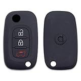 [Portachiave] Guscio Cover Chiave in Silicone per Telecomando Auto Smart Mercedes Benza 3 tasti (vedere compatibilità nelle foto) ForTwo ForFour Serie 453 (NERO)