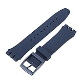 Wingbind - Cinturino di ricambio in silicone, 17 mm/19 mm/20 mm, con fibbia a sgancio rapido per Swatch, unisex adulto, Blu, 20 mm