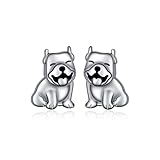 Pitbull Orecchini a perno in argento Sterling Pitty Dog Orecchini cucciolo cane animale domestico gioielli per gli amanti del cane Pitty Dog regalo per donne uomini, Argento sterling