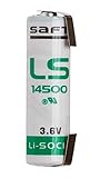 PILA BATTERIA LITIO Li-SoCl2 LS14500 AA STILO 3,6V 2600mAh LAMELLE A SALDARE