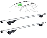 Lupex Shop Barre Portapacchi universali per Auto 120cm - per auto con railing longitudinali non attaccati al tettuccio LS42 Design Registrato