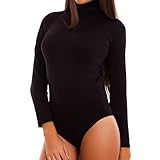 Toocool Body donna lupetto collo alto maniche lunghe dolcevita nuovo F3010 [L/XL,NERO FELPATO]