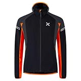 MONTURA Flash Sky Jacket, Giacca Leggera da Uomo ideale per attività outdoor, aerobiche e tempo libero (XL, Nero/Arancio Brillante)