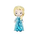 Disney Store bambola di peluche ufficiale Elsa, Frozen: Il Regno di Ghiaccio, 32 cm, regina dei ghiacci con classico vestito e mantello in organza e dettagli ricamati - Per bimbi dai 0 anni in su