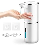 Feelhap Dispenser Sapone Automatico,380ml Dispenser Sapone Bagno con 4 Livelli Regolabili,Dosatore Sapone Schiuma Usb Ricaricabile Dispenser Sapone Automatico Schiuma,Ipx5 Impermeabile (Liquido)