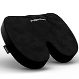 Supportiback Premium Coccyx Cushion - Orthopedic Seat Cushion for Car/Office/Home - Sciatica, Tailbone & Back Pain Relief - Doctor Designed/CertiPUR Certified