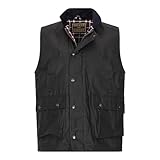 WALKER AND HAWKES - Gilet da uomo Winchester multi tasca in cotone cerato gilet da campeggio all aperto escursionismo giacca da viaggio marrone, Marina Militare, S