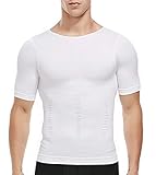 SLIMBELLE Canotta Contenitiva Snellente Uomo Maglietta Compressione Intimo Maglia Modellante Shapewear Camicia Dimagrante T-Shirt Pancia Piatta Canottiera Sportivo Fitness (Bianco, L)