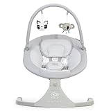 Kinderkraft Elettrica Altalena LULI, Sdraietta Neonati, Funzioni Dondolo Automatico, Giostrina con Giocattoli, 12 Melodie, per Bambini fino 9 kg, Grigio