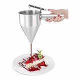 Royal Catering RCFT-1.3 Imbuto Dosatore Professionale Colino Dosatore per Dolci (8 mm, 1,3 L, Acciaio Inox, con Supporto)