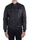 Peuterey Giubbino Uomo Sands Leather WS 04 PEU377099011855NER Biker Pelle Zip Nero AI21 XXX