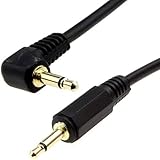 Cablepelado - Cavo audio mono jack 3.5 maschio a gomito, oro e nero (1 metro)