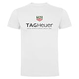 T-shirt bianca per gli amanti degli orologi Tag Heuer Uomo 100% Cotone Camicia Chronograph tee Shirt, bianco, XXL