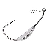 Gamakatsu Weighted Superline Spring Lock - 4 ganci offset per pesca spinning, ganci larghi per esche in gomma, ganci da pesca, dimensioni e peso: 3/0/1,75 g