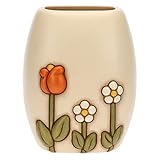THUN, Vaso in Ceramica Decorata a Mano con Iconica Decorazione Floreale Thun, Versione Media, Linea happy Country, 15.6x12.2x19 cm h