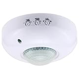 Greluma 1PC Sensore di presenza per montaggio a soffitto,interruttore sensore di movimento PIR 220-240 V,interruttore luce rilevatore di movimento ad alta sensibilità,raggio di rilevamento 6 m a 360°