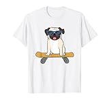 Cucciolo di skateboard Pug Dog Skateboard Maglietta