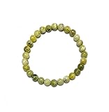 Generico ALCHIMIA - Bracciale elastico pietre vere naturali mm.6 Serpentino