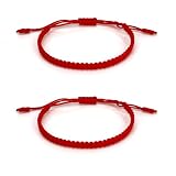 Bracciale Portafortuna Donna,Braccialetti Rossi 2 Pezzi,Regalo Amica,Regali Di Coppia,Bracciale Filo Rosso Del Destino,Bracciale Tibetano Buddista,Regalo Migliore Amica,Idee Regali Natale Donna Vajra